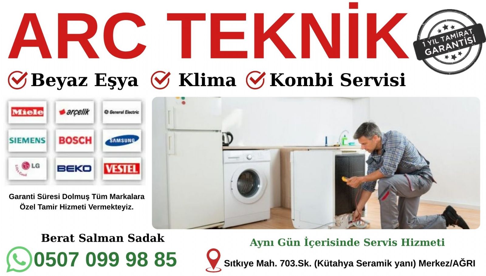 Ağrı Beyaz Eşya Servisi